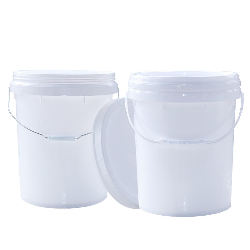 customized round airtight storage container barrel white plastic packaging buckets